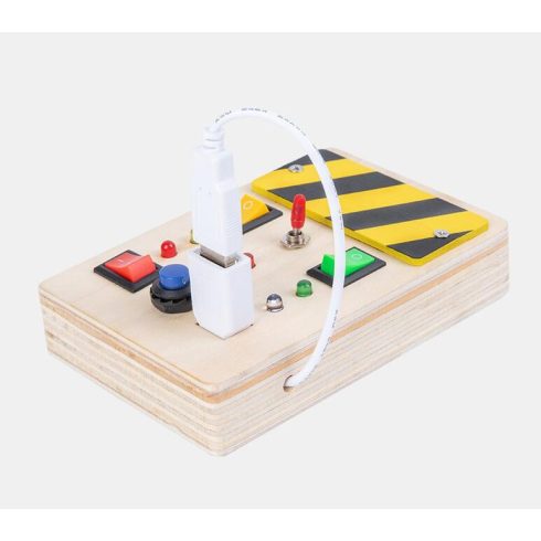 Fa Foglalat Tábla Oktatási Led - Es Kapcsolgatós Játék Finommotorikus Edzés