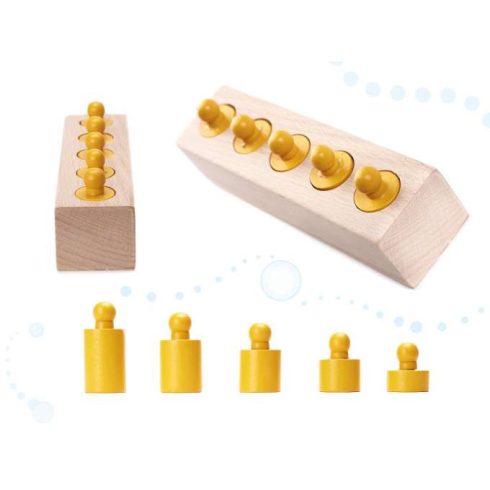 Színes Montessori Fahengersúlyok 4db (Zöld, Sárga, Piros, Kék)