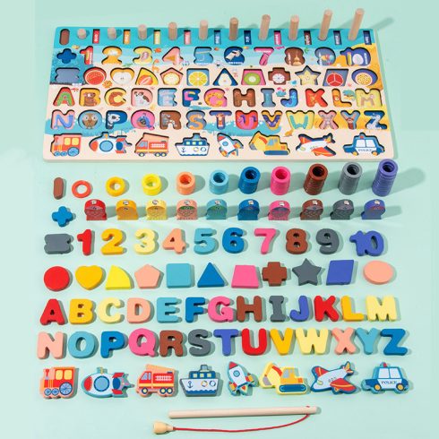 Fish&count Montessori Oktató Fa Matematikai Játék- Járművek A Díszítő Sorban