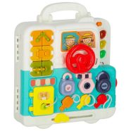   Érzékszervi manipulációs tábla Montessori bőrönd gombjai XXL könnyű hangot adnak