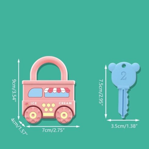 Montessori Oktatójáték Zárakkal És Kulcsokkal Képtársítás Vonat Játék 6db