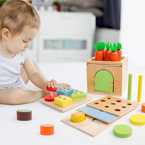 Montessori 6 Az 1-ben Intelligencia Doboz Készségfejlesztő Játék