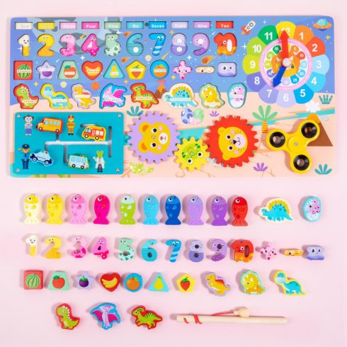 Többfunkciós Fish&count Montessori Oktató Fa Matematikai Játék