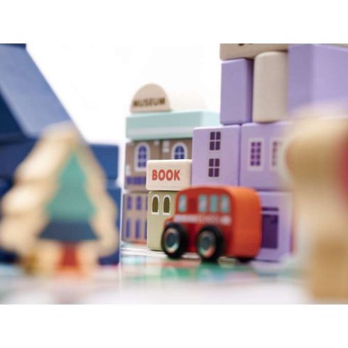 Fa Kockák - Város Építőkockák 135db