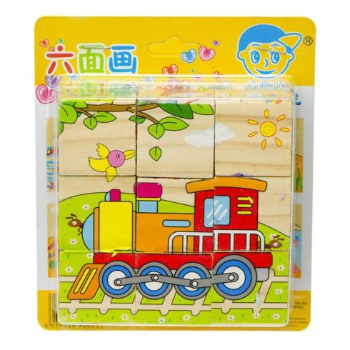 Állatos Fa Kocka Puzzle 6 Az 1 - Ben