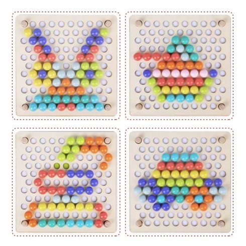 3 Az 1 Montessori Játékok Szivárvány Színű Gyöngyök Oktató Játék Clip Beads