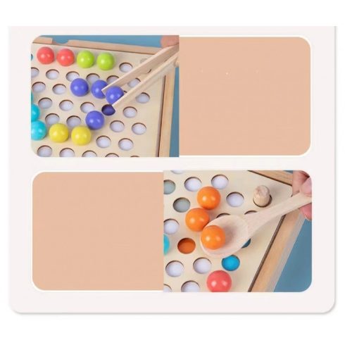 3 Az 1 Montessori Játékok Szivárvány Színű Gyöngyök Oktató Játék Clip Beads