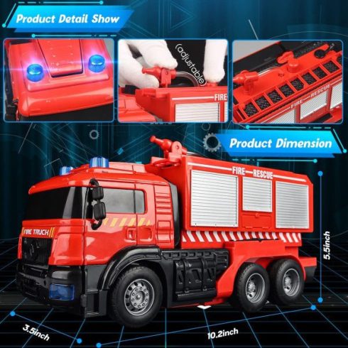 Távirányítós Transformers Tűzoltóautó Led Fényekkel És Működő Vízágyúval