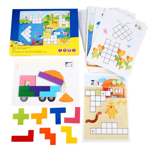 Montessori Kreatív Blokkok Puzzle Tetris Puzzle