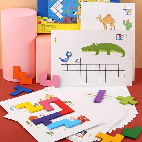 Montessori Kreatív Blokkok Puzzle Tetris Puzzle