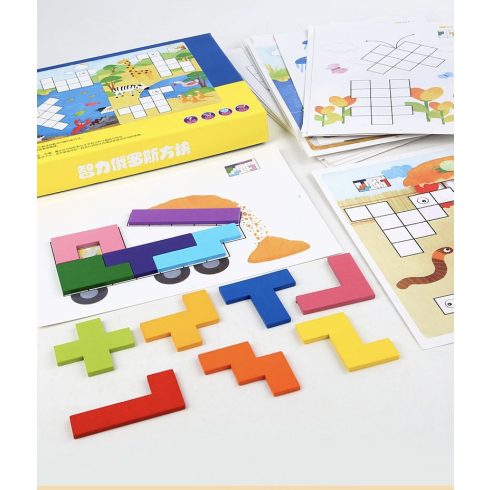 Montessori Kreatív Blokkok Puzzle Tetris Puzzle