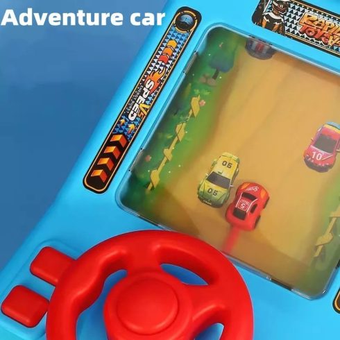 Interaktív, Készségfejlesztő Autóverseny Szimulátor Gyerekeknek Kormánykerékkel, Hang- És Fényeffektekkel 