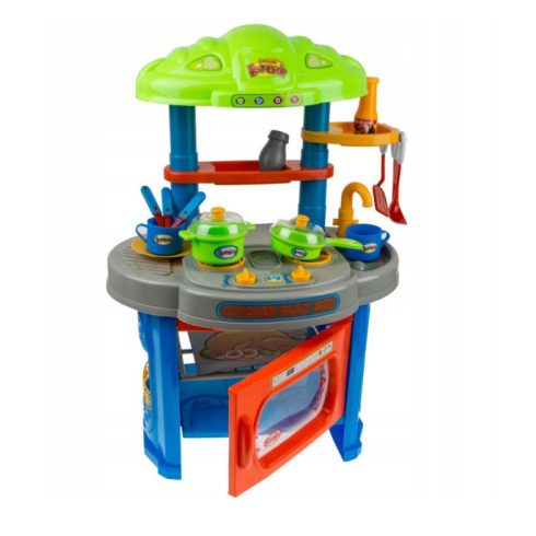 Műanyag Játékkonyha Kis Séfeknek Rengeteg Kiegészítővel, Hang- És Fényeffektekkel 76cm