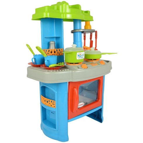 Műanyag Játékkonyha Kis Séfeknek Rengeteg Kiegészítővel, Hang- És Fényeffektekkel 76cm