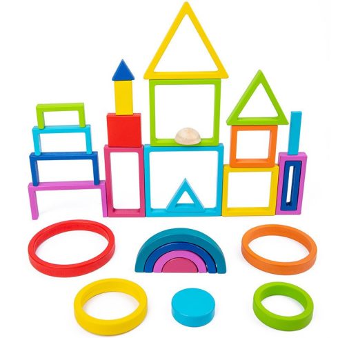 Montessori Szivárvány Építő készségfejlesztő játék