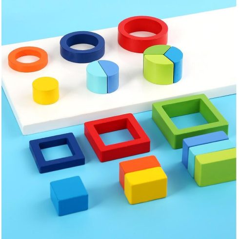 Nagy Méretű Alaktudatos Párosított Geometriai Felezőlapok Forma Puzzle 2