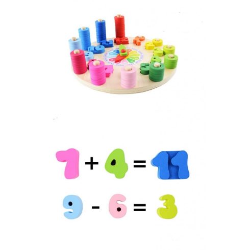 Fából Készült Órát-tanító Matematika Tanulás Számolás Óra