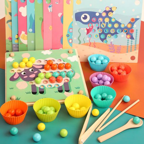 Montessori Készségfejlesztő Clip Beads Gyöngyös Játék