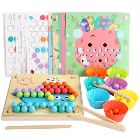 Montessori Készségfejlesztő Clip Beads Gyöngyös Játék