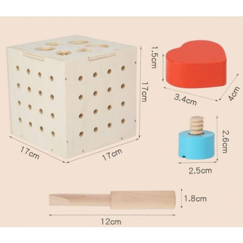 Csavarozz,találd Meg Fakockajáték