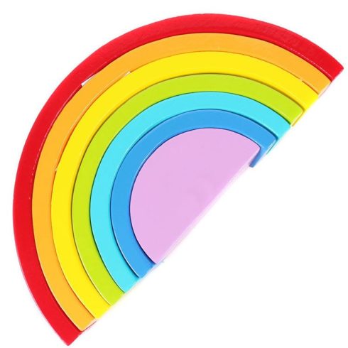 25.5cm Montessori Szivárvány Építő 7db