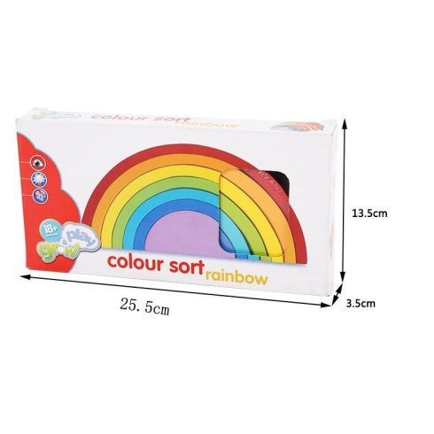 25.5cm Montessori Szivárvány Építő 7db