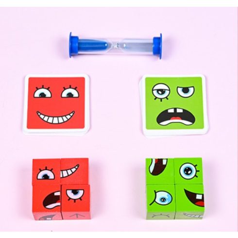 Nagy Méretű 2.5cm Kocka Készségfejlesztő Emojis Kirakó, Logikai Fejlesztőjáték Emoji Kocka Csengővel Homokórával