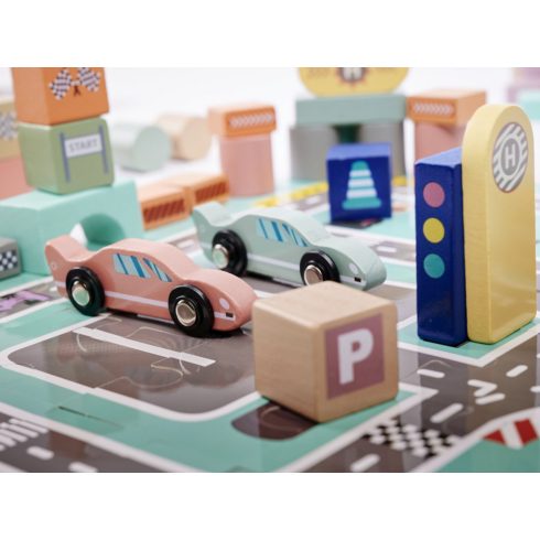 Fa Kockák -város Építőkockák 160db