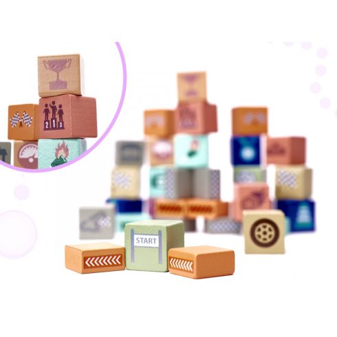 Fa Kockák -város Építőkockák 160db