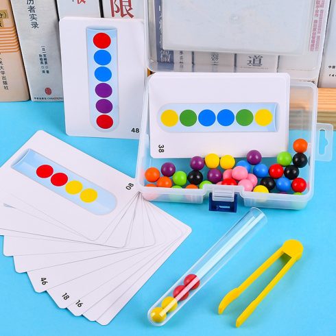 Oktatási Puzzle Színes Montessori Golyókból Csengővel