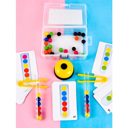Oktatási Puzzle Színes Montessori Golyókból Csengővel