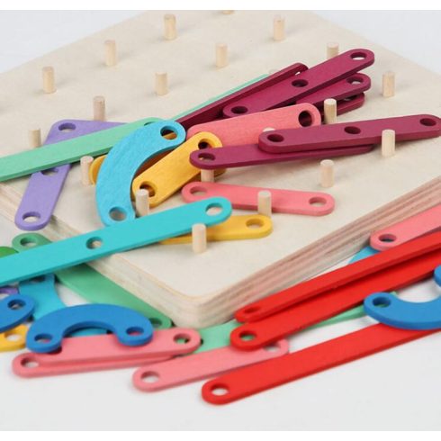 Nagy Montessori Kreative Geotábla Puzzle Fejlesztő Játék