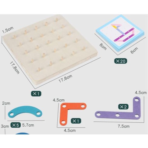 Montessori Geotábla Puzzle Fejlesztő Játék
