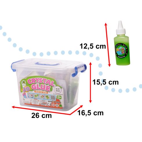 3D kristály ragasztó kreatív készlet vödörben, 26 db.