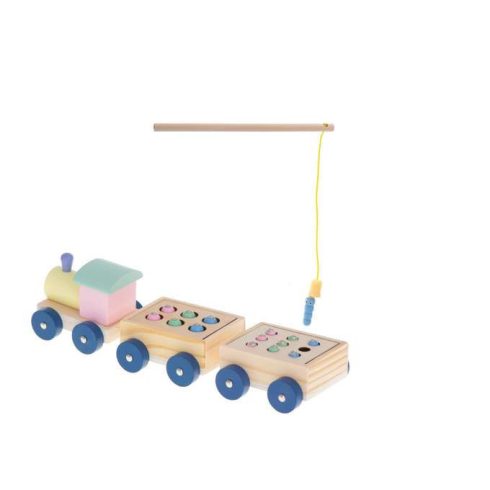 Montessori Fa Vonat És Horgász Játék