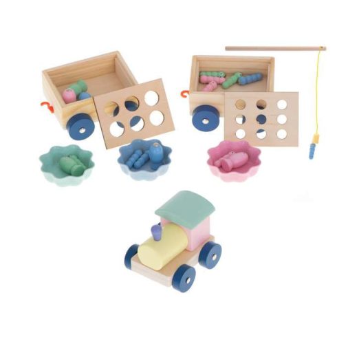Montessori Fa Vonat És Horgász Játék