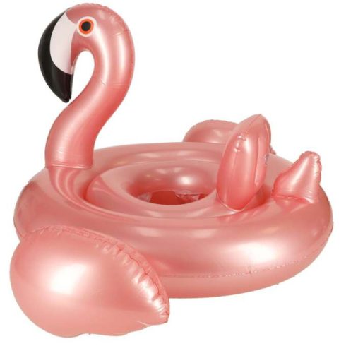 Úszógyűrű, pontongyűrű gyerekeknek üléssel, strandgyűrű, flamingó, max 20 kg, 1-3 év, 60 cm
