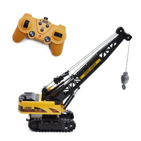 Usb-vel Tölthető Szuper Menő Távirányítós Lánctalpas Daru, Megemelhető Farönkkel- Munkagéprajongó Gyerekeknek – 30 Cm