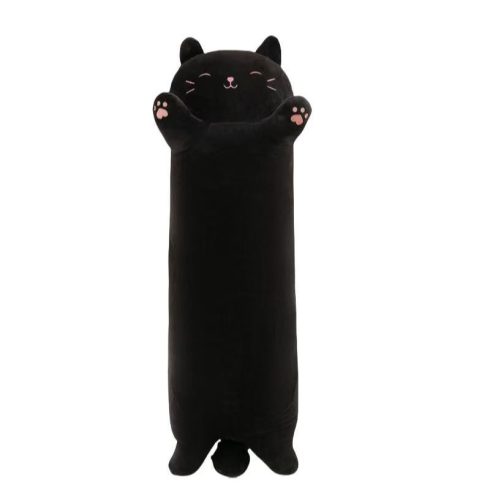 Cicás plüss párna fekete 50 cm