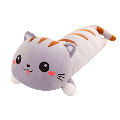 Cicás plüss párna szürke 50 cm