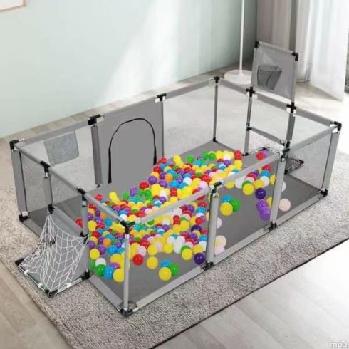 Baba Biztonsági Játszókerítés / Járóka Gyerekeknek Brutt 182X122 szürke1
