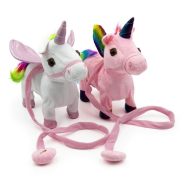   Szivárványos, Sétáló, Zenélő Plüss Unikornis – 85cm Pórázzal