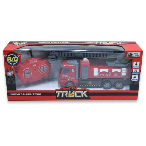 Távirányítós, Világító Tűzoltóautó Kihajtható Emelődaruval