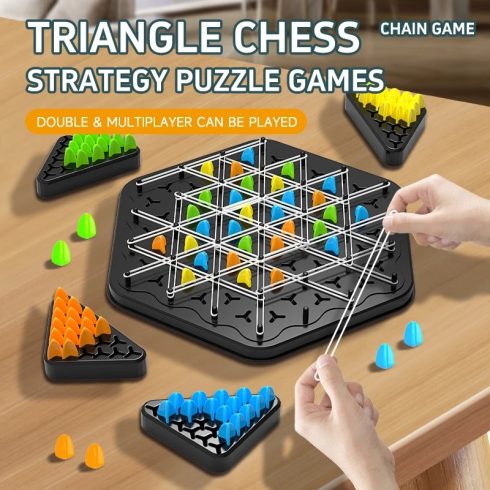 Oktatási logikai háromszög sakk Geometry Chain Chess Interaktív láncgeometriai társasjáték