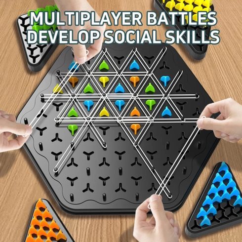 Oktatási logikai háromszög sakk Geometry Chain Chess Interaktív láncgeometriai társasjáték
