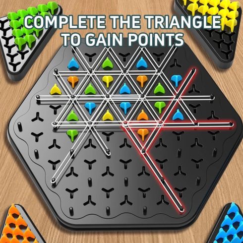 Oktatási logikai háromszög sakk Geometry Chain Chess Interaktív láncgeometriai társasjáték