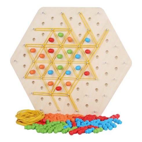 Fa Oktatási logikai háromszög sakk Geometry Chain Chess Puzzle Társasjáték