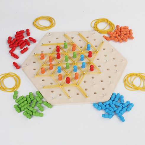Fa Oktatási logikai háromszög sakk Geometry Chain Chess Puzzle Társasjáték