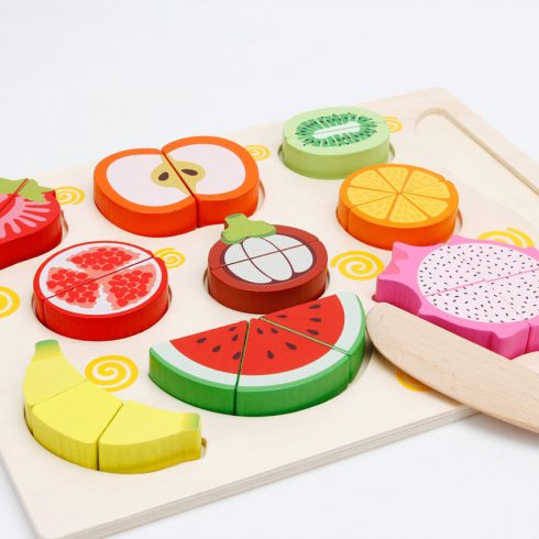 Gyümölcs Vágott Montessori Gyümölcs Szeletelő Puzzle 30x22,5cm 