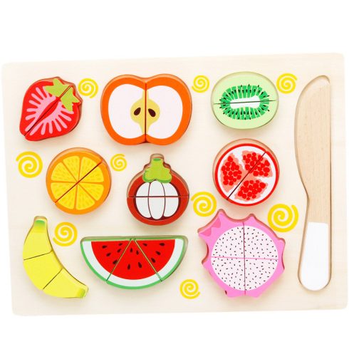 Gyümölcs Vágott Montessori Gyümölcs Szeletelő Puzzle 30x22,5cm 